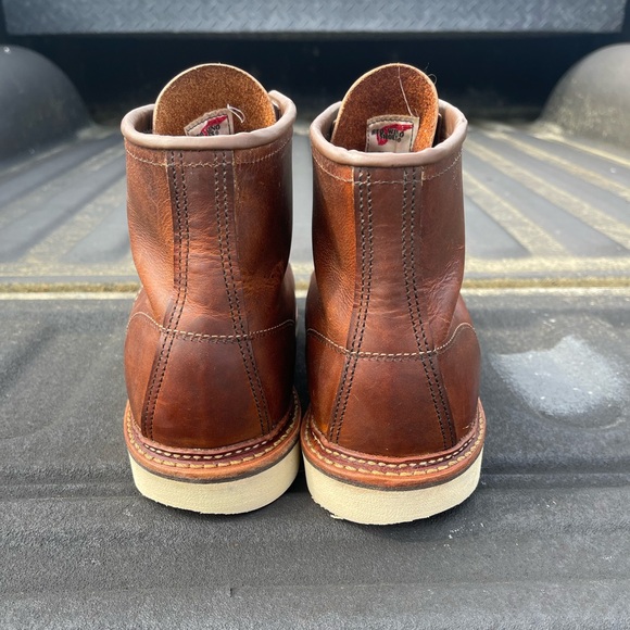 Red Wing Heritage Moc Toe 1907 Copper Rough & Tough Leather Wedge Boot Size 12 D - Picture 2 of 9